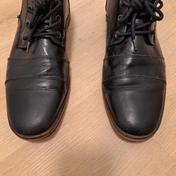 FREEBIRD Men's Black Lace Up Leather  Side Zip Ankle Orion Moto Boot Size 9 - Picture 10 of 11